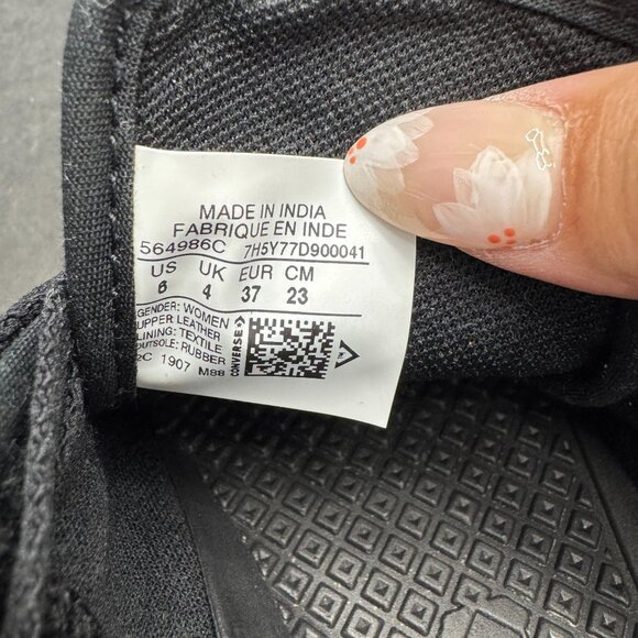 Converse All Star Black Leather Low-Top Women's Shoes 564986C, Size 6 - Picture 11 of 11